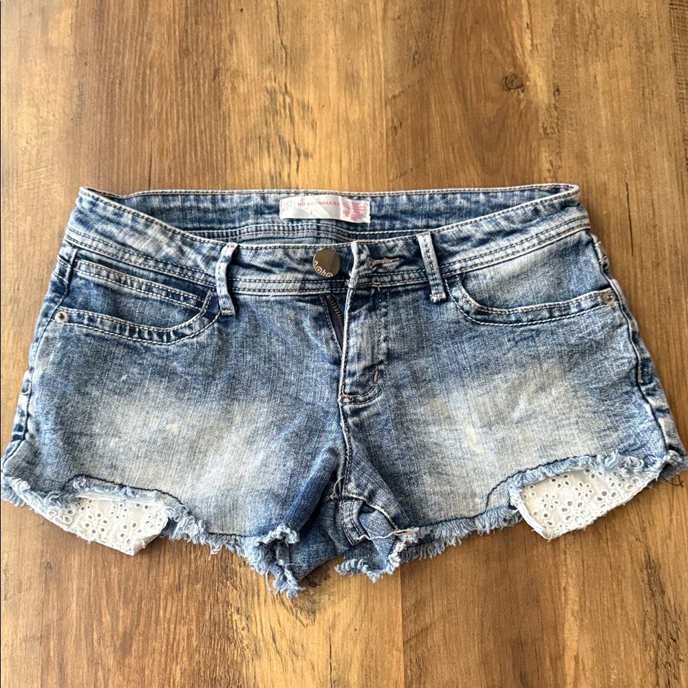 NOBO Light Blue Jean Shorts with Frayed Hem